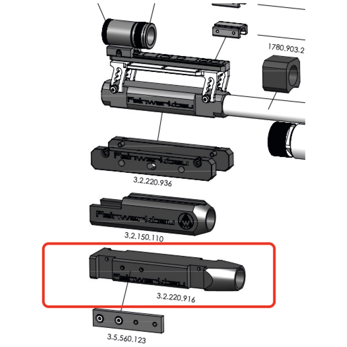 FWB Sighting line extension tube